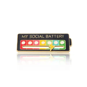 Pin batería social Negro